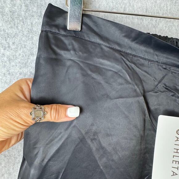 NWT Athleta Pantalon Calm Cool Pant Women’s Size Medium Black Palazzo Silky - Picture 7 of 13
